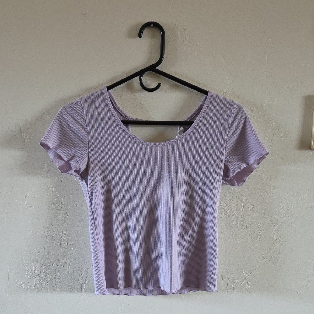Lavender Ribbed Women's Crop Top